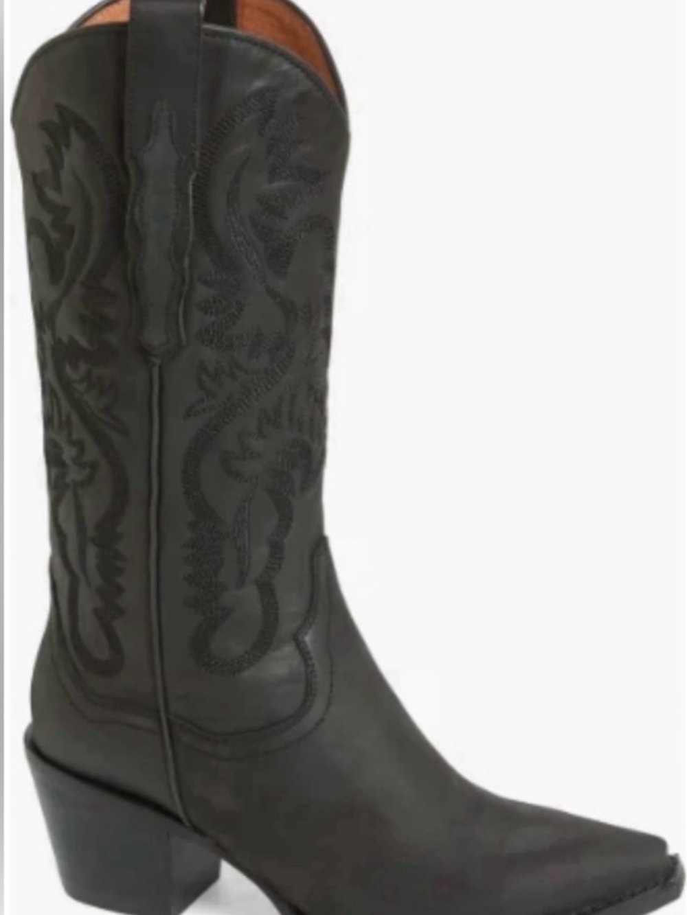 Jeffrey Campbell Black Embroidered Western Heeled Boots